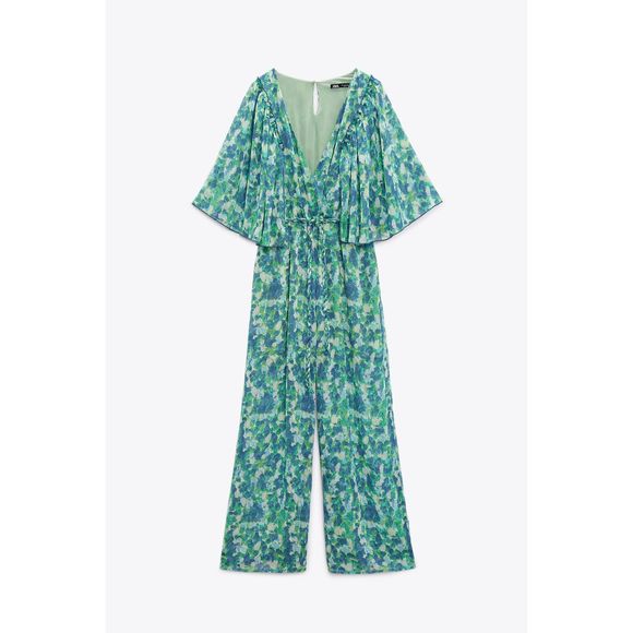 ZARA FLUID PRINTED LONG JUMPSUIT - Picture 5 of 8